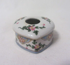 VINTAGE HAND PAINTED NIPPON PORCELAIN FLORAL HAIR RECEIVER HEART SHAPED - $10.39