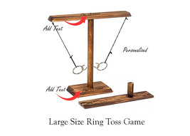 Solid Wood Ring Toss Shot Game Wooden Ring &amp; Hook Drinking Game with Sho... - $29.99