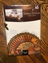 New Bed Bath &amp; Beyond TURKEY Festival Table Cloth-52x70 Oblong-Polyester... - $11.95