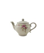 1985 Teleflora Inc. A Teleflora Gift Pink Floral Basket Weave Teapot Lid - $241.39 MXN