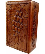 Indian Fine Wooden Carving Graps Design Jewelry Box Handmade  - $716.60 MXN