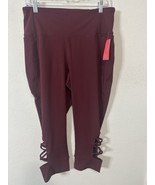 Lane Bryant LIVI High Rise Maroon Cutout Ankles Leggings Size 14/16 - $29.99