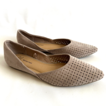 Time and Tru 8.5 M Beige Tan Eyelet Accent Pointed Toe Flat Shoe Perforated - $18.65