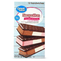 Great Value Neapolitan Ice Cream Sandwiches, 42 fl oz, 12 Pack - $5.99