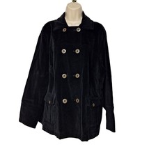 Talbots Womens Velvet Jacket Size 20W Petite Black Stretch Winter - $44.55