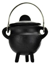 Small Plain Unadorned Lidded Cast Iron Cauldron for Rituals, Spells! - $19.75