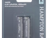 Hampton Bay Solar Battery 3.2-Volt Rechargeable 2-Pack LifePO4 400mAH 173 - £11.06 GBP