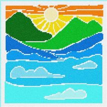 Pepita Needlepoint kit: Sunrise Art 2, 9&quot; x 9&quot; - £61.58 GBP+
