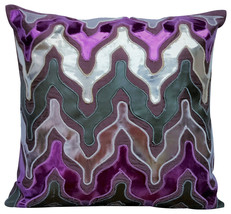 Purple Throw Pillow Covers 16&quot;x16&quot; Faux Leather, Purple Lava - £26.48 GBP+