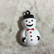 Miniature Snowman 1” Jingle Bell Charm Holiday Jewelry Making Loose Piece - $7.91