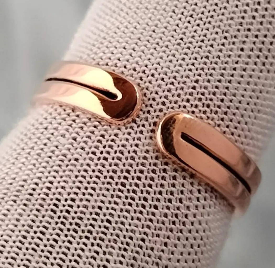 Solid Pure Copper Minimalist Healing Ring, Handmade, Unisex, Plain Band - $16.41+