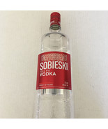 Empty embossed plastic Sobieski vodka bottle red label - £15.53 GBP