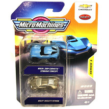 Micro Machines Series 1 Corvette Stingray (#0496) &amp; Bugatti Veyron (#050... - £9.57 GBP