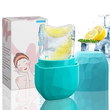 Face Ice Roller V-Shaped Leak-Proof Silicone, Beauty Cube Ice (Light Blue) - £12.00 GBP