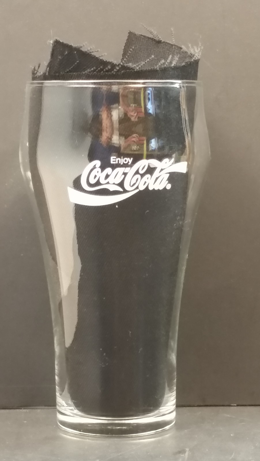 Primary image for Vintage 6 inch Tall Enjoy Coca Cola Fountain Drinking Glass