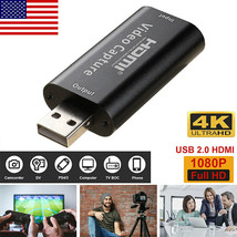 Hdmi To Usb 2.0 Video Capture Card 1080P Hd Recorder Game / Video Live S... - $29.99