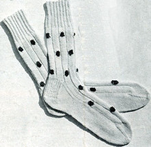 Polka Dot Socks. Vintage Knitting Pattern for Women Anklets. PDF Download - £2.00 GBP