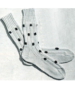 Polka Dot Socks. Vintage Knitting Pattern for Women Anklets. PDF Download - £1.99 GBP