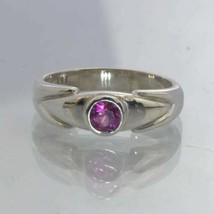Raspberry Red Purple Burma Spinel 925 Silver Solitaire Ring Size 6.75 Design 212 - £52.38 GBP