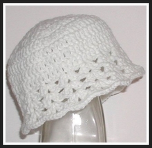 Solid White Hat For Girls, Solid White Baby Girl Hat, White Infant Baby Hat - £11.00 GBP