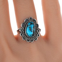 sz6.5 Vintage Navajo silver and turquoise ring sa - £51.56 GBP