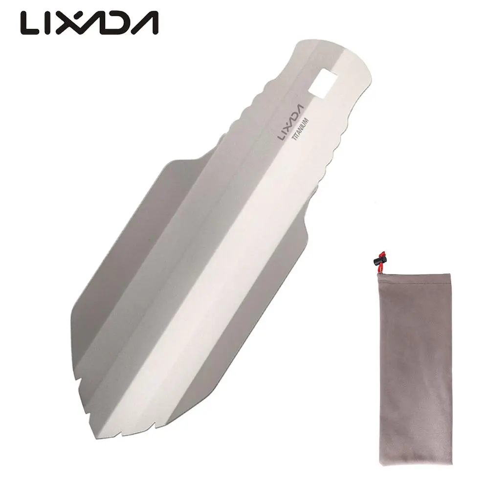 Lixada Titanium Shovel Portable Outdoor Garden Hand Shovel Ultralight Hiking - £11.59 GBP+