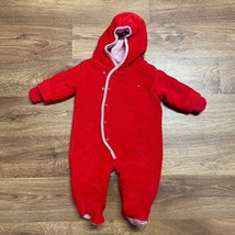 Tommy Hilfiger Baby Snow Suit Red White Striped Size 6-12M Months Quilted - £20.24 GBP