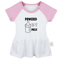 Powered By Milk Funny Dresses Newborn Baby Princess Ruffles Dress Infant... - £10.26 GBP