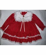 Vintage Winnie The Pooh Disney Red White Polka Dots &amp; Lace Ruffles Dress... - $33.25 CAD