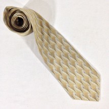 Van Heusen 100% Silk Tie Men&#39;s Gold Geometric Design  59&quot;inches NEW - £6.91 GBP