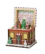 6.25&quot;H LIGHTED MUSICAL BOX GINGERBREAD; ROTATING SCENE - $128.65