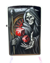 Reaper - Gambling With Death Street Chrome Authentic Zippo Lighter #80882 New ! - £22.37 GBP