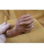 Y-DRA-HD-701 little orange Chinese Dragon head MYTHICAL figurine gemston... - $436.94 MXN