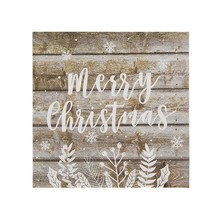 100X Christmas Napkins Paper Disposable For Holiday Party Vintage Wood6.5X6.5 - £17.57 GBP