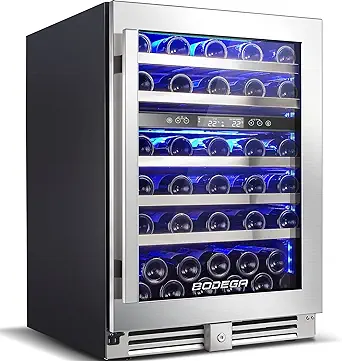 24 Inch Wine Cooler,56 Bottle Wine Refrigerator Dual Zone, Built-In And ... - $1,945.99