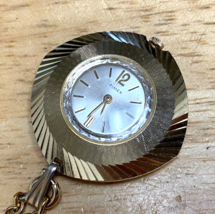 Vintage Timex Lady Gold Tone Aluminum Hand-Wind Necklace Pendant Pocket Watch - £23.07 GBP