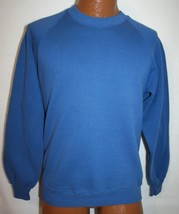 Vintage 80s JERZEES Blank 50/50 Blue Crew Neck Raglan SWEATSHIRT S Made ... - £19.45 GBP