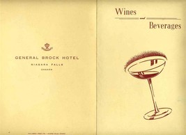 General Brock Hotel Wine and Beverages Menu 1953 Niagara Falls Ontario Canada - £17.14 GBP