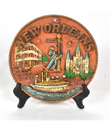 Vintage New Orleans Souvenir 3D Round Plate, Made In USA 7.5&quot; Dia. - $29.69