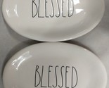 2 Rae Dunn by Magenta BLESSED Large Letter Oval Plates  - £18.04 GBP