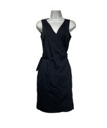 JIL SANDER Size 36 Black V-Neck Sleeveless Cotton Wrap Shift Dress - £70.05 GBP