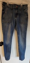 Womens 0 Old Navy Rockstar Super Skinny Ankle Blue Distressed Denim Jeans - £14.79 GBP