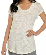HUE Womens Fashion Solid Short Sleeve Sleep T-Shirt Off White Size Medium - £19.72 GBP