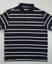 Nike Dri Fit Mens Golf Shirt Size Large Black/White Stripe - £15.61 GBP