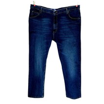 Wrangler Mens Jeans Actual Size 42x31 Dark Blue Wash Straight Leg - £14.22 GBP