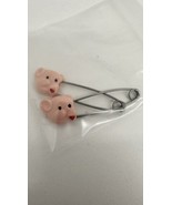 VTG Pig Head Safety Pins Silver Tone Lot Of 2 - $24.70