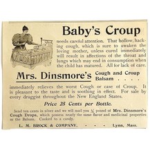Mrs Dinsmore&#39;s Cough Croup Balsam 1894 Advertisement Victorian Medicine ... - €17,25 EUR