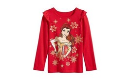 Disney Little Kid Girls Belle Snowflake T-Shirt Color Red Size 4 - $26.00