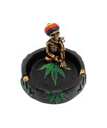 Rasta Skull 3D Smoking Skeleton Round Ash Tray Cigarette Burner Incense ... - £19.75 GBP