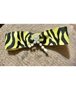 Handmade Yellow With Black Stripes Bow Tie Hair Clip Pin Broach Ornament... - £7.01 GBP